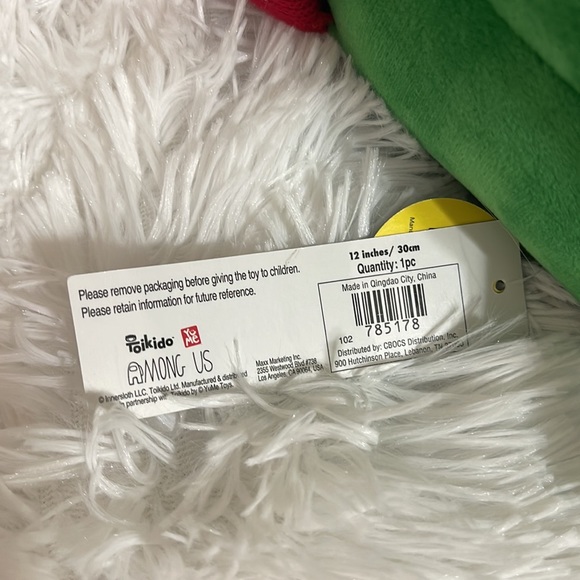 Among Us 12” Plush Green with Red Cap!  NWT - Picture 7 of 13